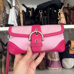 Vintage Coach Y2K pink wristlet